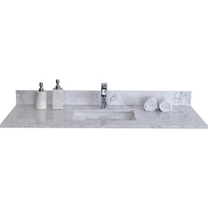 Lavabos de salle de bains en céramique Cuvette en céramique dosseret 1 trou pré-percé Lavabo sous-plan - Product Image 5