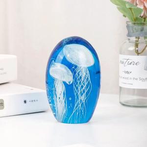 Venta caliente medusas de vidrio hechas a mano para bola adorno luminoso de ola oceánica artesanía de animales marinos - Product Image 1