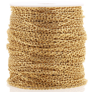 Cadena de acero inoxidable chapada en oro de 18k para la fabricación de pulseras H1622 - Product Image 5