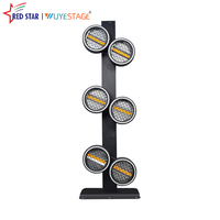 Lumière stroboscopique COB 350W 6LED à vente chaude en Russie, contrôle DMX512/activation sonore, RGBWA vert, concerts de DJ, fêtes, mariages