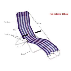 Chaise longue de plage <span class=keywords><strong>pliable</strong></span> portable - Chaise longue de soleil confortable pour l'extérieur, lit <span class=keywords><strong>pliable</strong></span> pour le jardin - Product Image 3