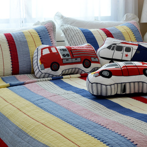 Khuyến mãi nóng! Bộ chăn ga gối đệm chất liệu 100% cotton cao cấp, họa tiết hoa văn sọc Hàn Quốc, thêu tay, kiểu ghép mảnh - Product Image 3