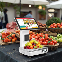 Sistema de Punto de Venta para Supermercado con Pantalla Táctil Capacitiva de 15.6 Pulgadas y 10 Puntos, Caja Registradora, Impresora Térmica de 58 mm, Báscula de 30 kg