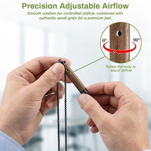 Collar de madera de nogal oscuro con orificios de ventilación, con núcleos de aromaterapia de naranja dulce, para dejar de fumar y aliviar la <span class=keywords><strong>ansiedad</strong></span> - Product Image 5