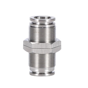 Baocn Stainless Steel <b>Quick</b> Coupler PZ PM PMK 4 6 8 10 12 14 Threaded Pneumatic <b>Connector</b> Locknut Type - Product Image 1