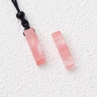 Kinchill Naturstein Amethyst Trendiger Bambus Rechteckiger 3D Halbedelstein DIY Anhänger Halskette Zubehör