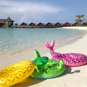 Bouée gonflable sirène pour enfants 105x68x46cm, jouet de piscine fantaisie - Product Image 4