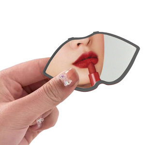 Custom Logo Lip Pu Leather Foldable Makeup <b>Mirror</b> Stainless Steel HD Portable <b>Small</b> Pocket <b>Mirror</b> for Promotions Gift - Product Image 4