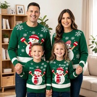Pull en tricot jacquard assorti pour la famille, style européen et américain, doux et confortable, pour l'automne et l'hiver, ensemble parent-enfant