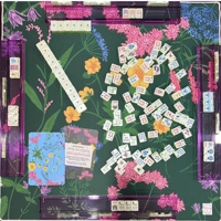 Mahjong sur mesure Garden Glow Matcha Pearl Insects and Flowers, 160 tuiles de mahjong, 1 couche, en acrylique de luxe, ensemble américain