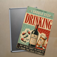 Pancarte en métal vintage amusante sur le thème des cocktails, style rustique, décoration murale pour bar et pub, affiche rétro