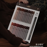ZRKGEL – Nouvelle collection automne-hiver : Kit de gels à ongles Ladai Mocha Brown, 24 teintes, haute pigmentation, pour salons de manucure et fournisseurs de produits pour ongles (gel UV)