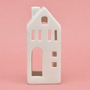 White Ceramic Tea Light <strong>Houses</strong> Provincial Home Living Decorative Accessories <strong>Village</strong> Ceramic Tealight Candle Holders - Product Image 4