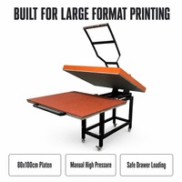 Presse à chaud manuelle de qualité industrielle, nouvelle, 220V, 80*100cm, haute pression, grand format, plateau plat, impression par sublimation sur vêtements
