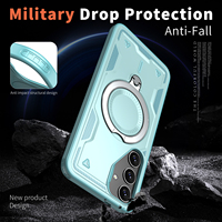Étui de protection pour Samsung S25 S24 S23 Ultra Plus A55 A35 A15, charge magnétique sans fil, rotation à 360°, béquille, antichoc