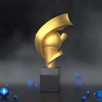 Premio Personalizzato per Creatori di Video Commemorativi, Divertente e Moderna Statuetta in Lega Placcata Oro