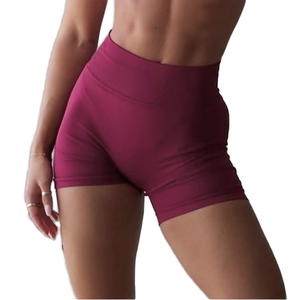 Shorts de sport pour femme, effet push-up, réversibles, en Spandex/Nylon, 4,5 pouces, avec fronces naturelles, taille haute élastique, pour le yoga - Product Image 1
