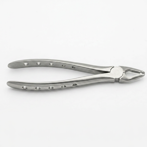 Forceps d'extraction dentaire à surface mate avec poignées perforées, bec étroit, instrument chirurgical en acier inoxydable - Product Image 1