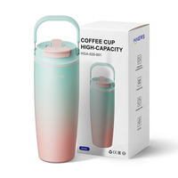 Gobelet isotherme moderne en acier inoxydable à double paroi, 920 ml (30 oz), anti-fuite, avec paille et revêtement de surface personnalisé, idéal pour les usines.