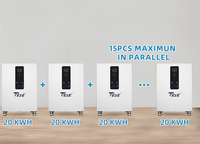 Batterie tout-en-un 20kWh Onduleur intégré 10KW Prise EU US 51.2V 400Ah Powerwall Batterie lithium de stockage solaire domestique
