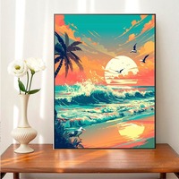 Peinture à l'huile numérique DIY sur toile, à remplir soi-même, motif paysage magnifique, taille personnalisée