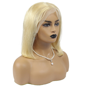 Pelucas de Cabello Humano Indio Virgen al 180% con Frente de Encaje, Cabello Brasileño Indio, Lacio y Rubio, para Mujeres Negras - Product Image 6