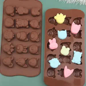 15 Creative Cut DIY Cake Baking Chocolate Mold Tool Cartoon Animal Mini Baking Cake stampi in Silicone