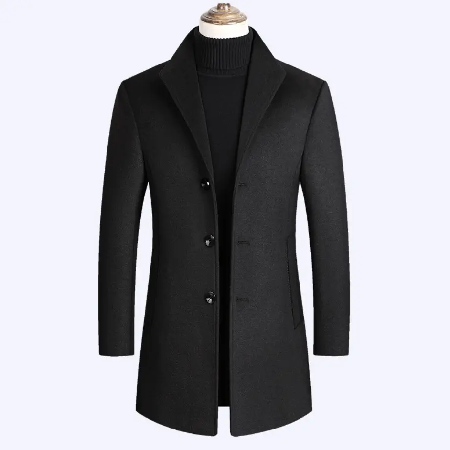 Men's Clothing Winter Coat Europe And America Long Wool for Thick Men's Trench Slim Fit Overcoat Men's Jackets