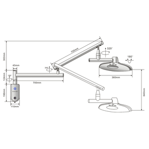 Mới Nâng Cấp 90W LED Phụ Trợ Treo Tường Hoạt động Hoạt động Đèn Treo Thú Y Phẫu Thuật Ánh Sáng - Product Image 5