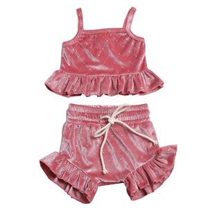 Ensembles en velours pour filles, tenues pour enfants, vêtements de boutique pour tout-petits, ensembles de vêtements confortables pour bébés au printemps - Product Image 6
