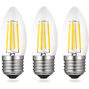 Lâmpada Edison C35 2w branca quente para uso ao ar livre, lâmpada de vidro com filamento LED, ideal para jardim