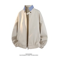 Nouvelle veste bomber zippée unie pour homme, style américain, mode coréenne, streetwear tendance, col montant, coupe ample, collection Printemps 2026