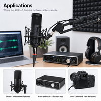 XLR-Audiokabel 3-Pin Buchse auf 3,5mm Stereo TRS Goldstecker Mikrofon Soundkarten-Audiokabel-Set
