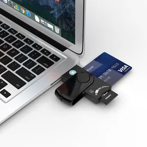 Rocketek-minilector de tarjetas inteligentes, USB, SIM, tarjeta de crédito inteligente, ATM