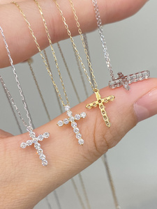 เครื่องประดับซินฟลาย จี้รูปไม้กางเขนประดับเพชร 0.30 กะรัต ทองคำแท้ 18K AU750 เครื่องประดับหรูหรา - Product Image 1