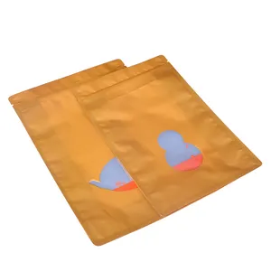 ब्राउन खिड़की के साथ खाद्य पैकेजिंग पेपर बैग रंग अष्टकोणीय सील बैग