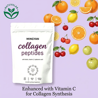 Poudre de collagène marin multi-peptides, complément alimentaire pour la peau, spectre complet avec vitamine C, acide hyaluronique, poudre de peptides