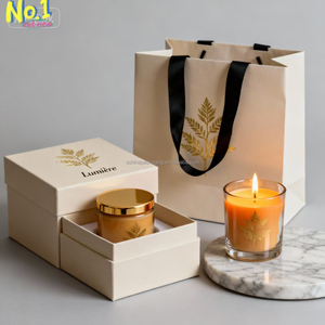 Sang trọng thân thiện với môi nhỏ hộp quà tặng chất lượng cao giáng sinh nến bao bì xách tay có thể tái chế với dập nổi Matt cán - Product Image 1
