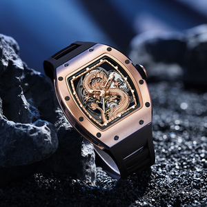 3Dドラゴンダイアルメカニカルウォッチ男性用透明自动風ムーブメントリストウォッチ防水ステンレススチール自動時計 - Product Image 3