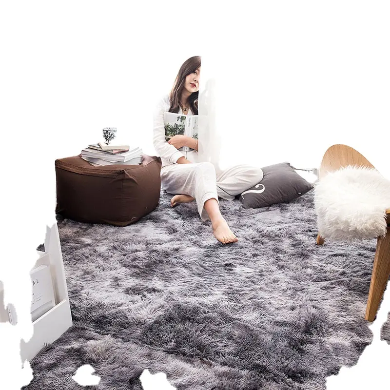 Hot sale Luxury and Soft Tie Dye fluffy carpet tiles Fur Shaggy Area Rug for Living Room and bedroom