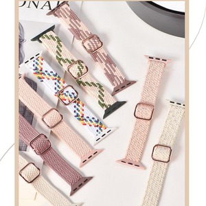 슬림 탄성 꼰 솔로 나일론 짠 스트랩 애플 시계 38mm 40mm 41mm 패션 여성 나일론 루프 밴드 Iwatch 9 8 7 6 - Product Image 4