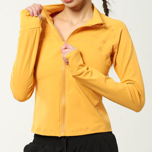 <span class=keywords><strong>Blazer</strong></span> moulant décontracté à col montant pour femmes Vêtements de fitness Manteau de sport à manches longues à séchage rapide pour femmes - Product Image 4