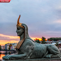 Statue de la mythologie égyptienne antique Grande sculpture célèbre en bronze du sphinx égyptien