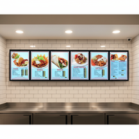 Boîte à lumière rectangulaire ultra-fine magnétique en aluminium 2025, haute luminosité, pour la publicité des menus des restaurants de restauration rapide