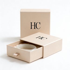 Boîte à bijoux moderne de luxe rigide coulissante avec poignée, insert en satin, vernis sélectif UV, logo personnalisé, emballage de bijoux OEM - Product Image 2