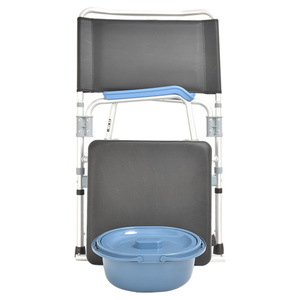 Chaise de toilette Wei Yikang en alliage d'aluminium épaissi, chaise d'aide à l'hygiène pour personnes âgées et handicapées avec siège antidérapant et design pliable - Product Image 3