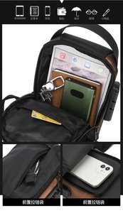 Borsa a tracolla a spalla singola da <span class=keywords><strong>uomo</strong></span>, borsa a tracolla antifurto con blocco Password, borsa da moto impermeabile con porta USB - Product Image 6