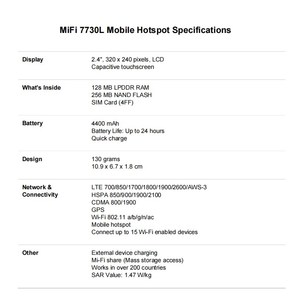 4G LTE Cat9 450Mbps Di Động Hotspot 7730L Di Động Hotspot 4G Mini LTE Không Dây <span class=keywords><strong>Wifi</strong></span> Tuyến Đường - Product Image 4