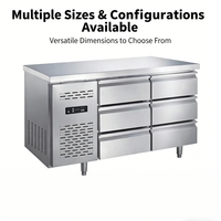 Mesa de Trabajo Refrigerada Comercial con Cajón de Acero Inoxidable Debajo del Refrigerador para Cocina de Restaurante