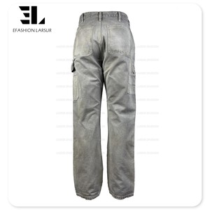 Larsur tùy chỉnh nhà máy đau khổ rửa nặng vịt Vải đôi đầu gối thợ mộc quần chắp vá chiến thuật làm việc hàng hóa bùng quần - Product Image 6